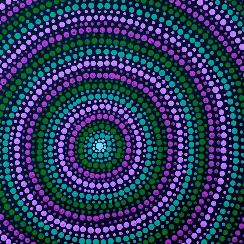 Aboriginal Artwork by Amanda Napangardi Dixon, Yarla Jukurrpa (Bush Potato Dreaming) - Cockatoo Creek, 30x30cm