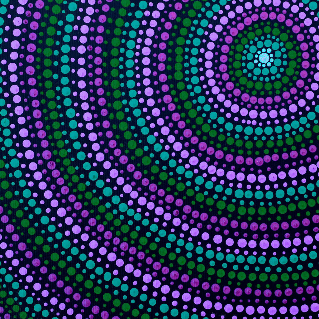 Aboriginal Artwork by Amanda Napangardi Dixon, Yarla Jukurrpa (Bush Potato Dreaming) - Cockatoo Creek, 30x30cm