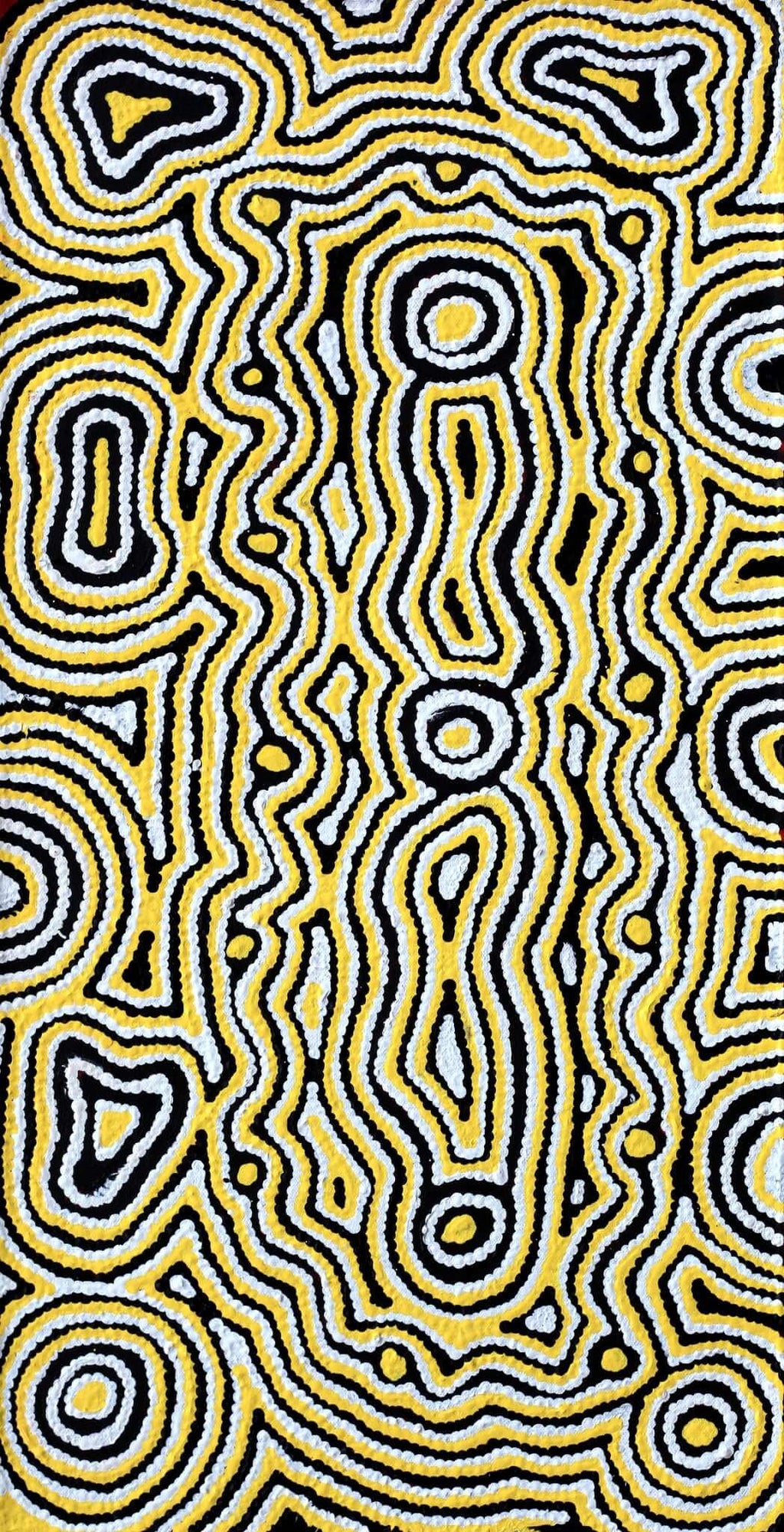 Aboriginal Artwork by Amelia Napaljarri Brown, Pikilyi Jukurrpa, 61x30cm