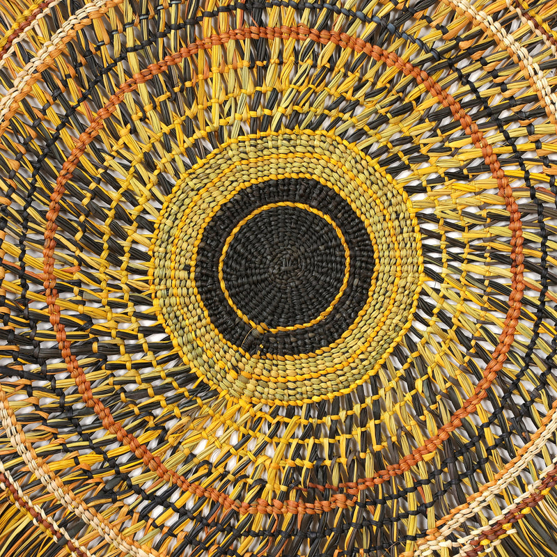 Aboriginal Artwork by Anna Ramatha Malibirr, Gapuwiyak - Woven Mat 120cm
