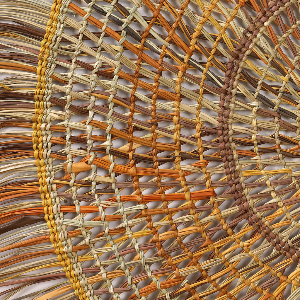 Aboriginal Artwork by Anna Ramatha Malibirr, Gapuwiyak - Woven Mat 94cm