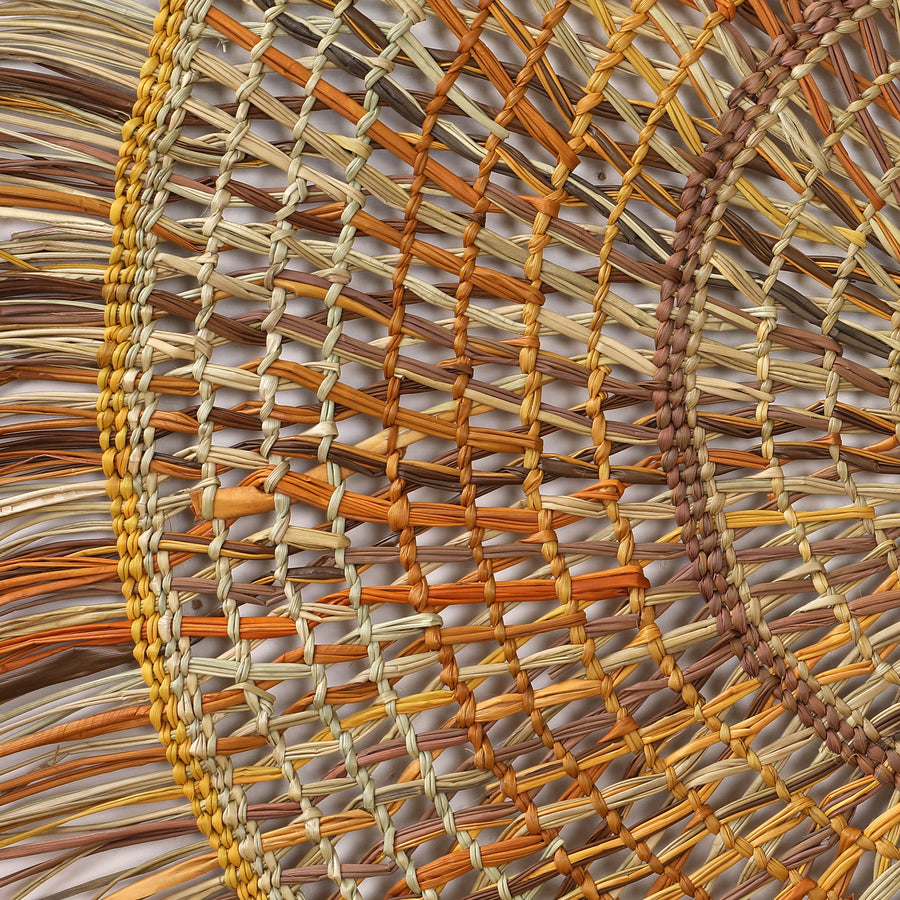 Aboriginal Artwork by Anna Ramatha Malibirr, Gapuwiyak - Woven Mat 94cm