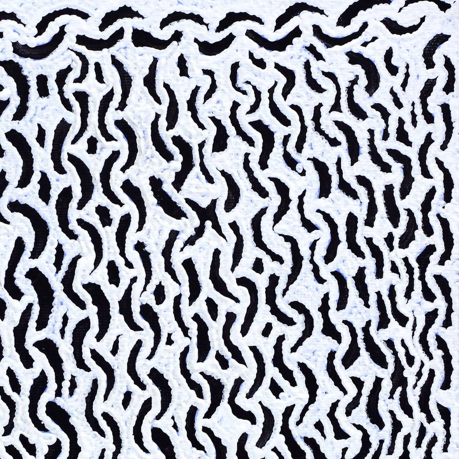 Aboriginal Artwork by Andrea Nungarrayi Wilson, Lukarrara Jukurrpa, 30x30cm