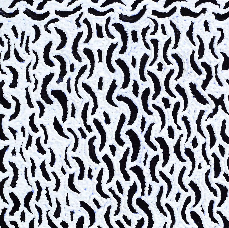 Aboriginal Artwork by Andrea Nungarrayi Wilson, Lukarrara Jukurrpa, 30x30cm