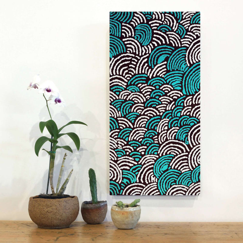 Aboriginal Artwork by Andrea Nungarrayi Wilson, Lukarrara Jukurrpa, 61x30cm