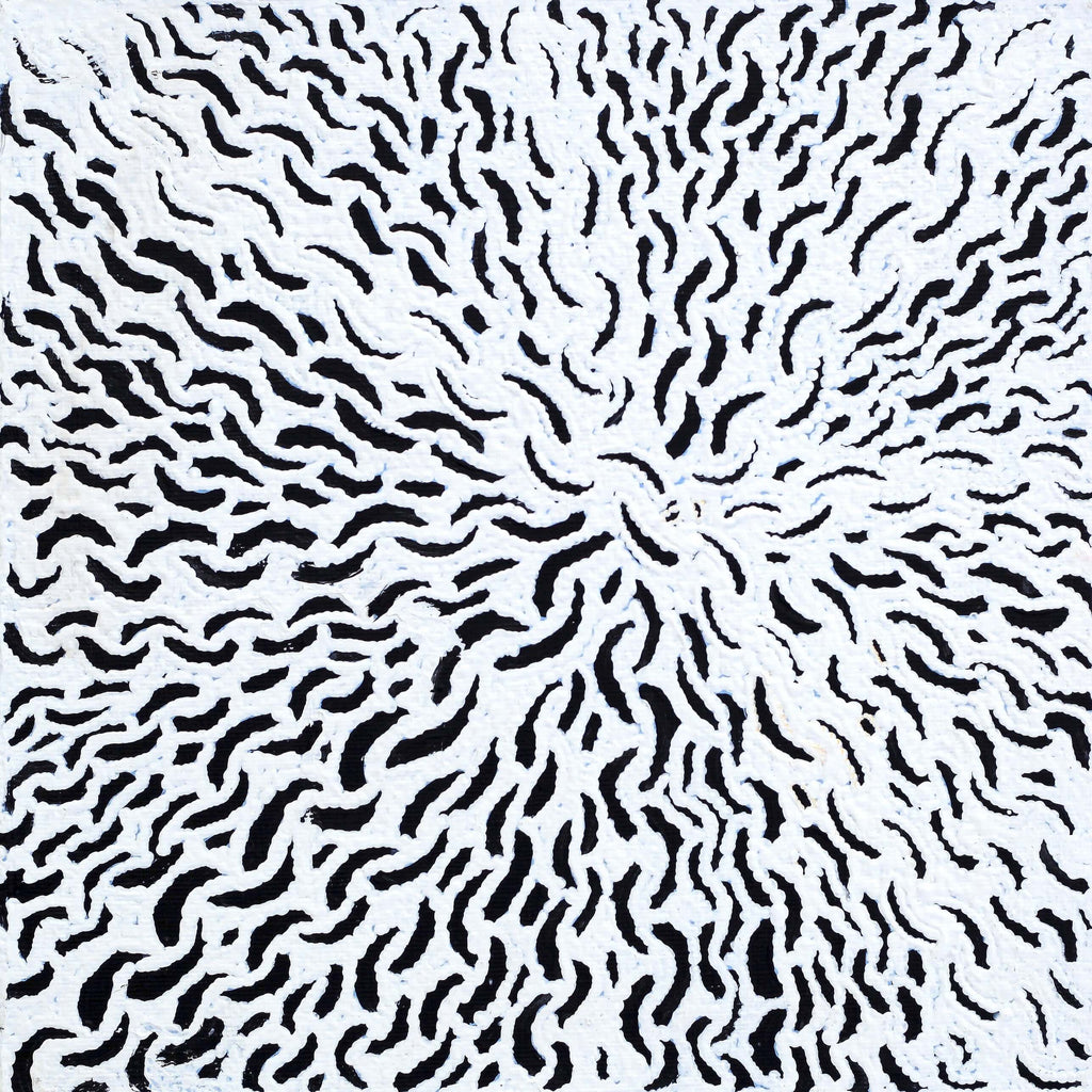 Aboriginal Artwork by Andrea Nungarrayi Wilson, Lukarrara Jukurrpa, 30x30cm