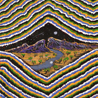 Aboriginal Artwork by Andrew Jampijinpa Brown, Nguru Yurntumu-wana (Country around Yuendumu), 30x30cm