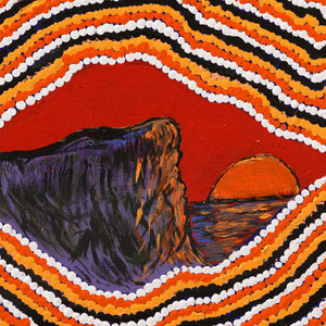 Aboriginal Art by Andrew Jampijinpa Brown, Nguru Yurntumu-wana (Country around Yuendumu), 30x30cm - ART ARK®