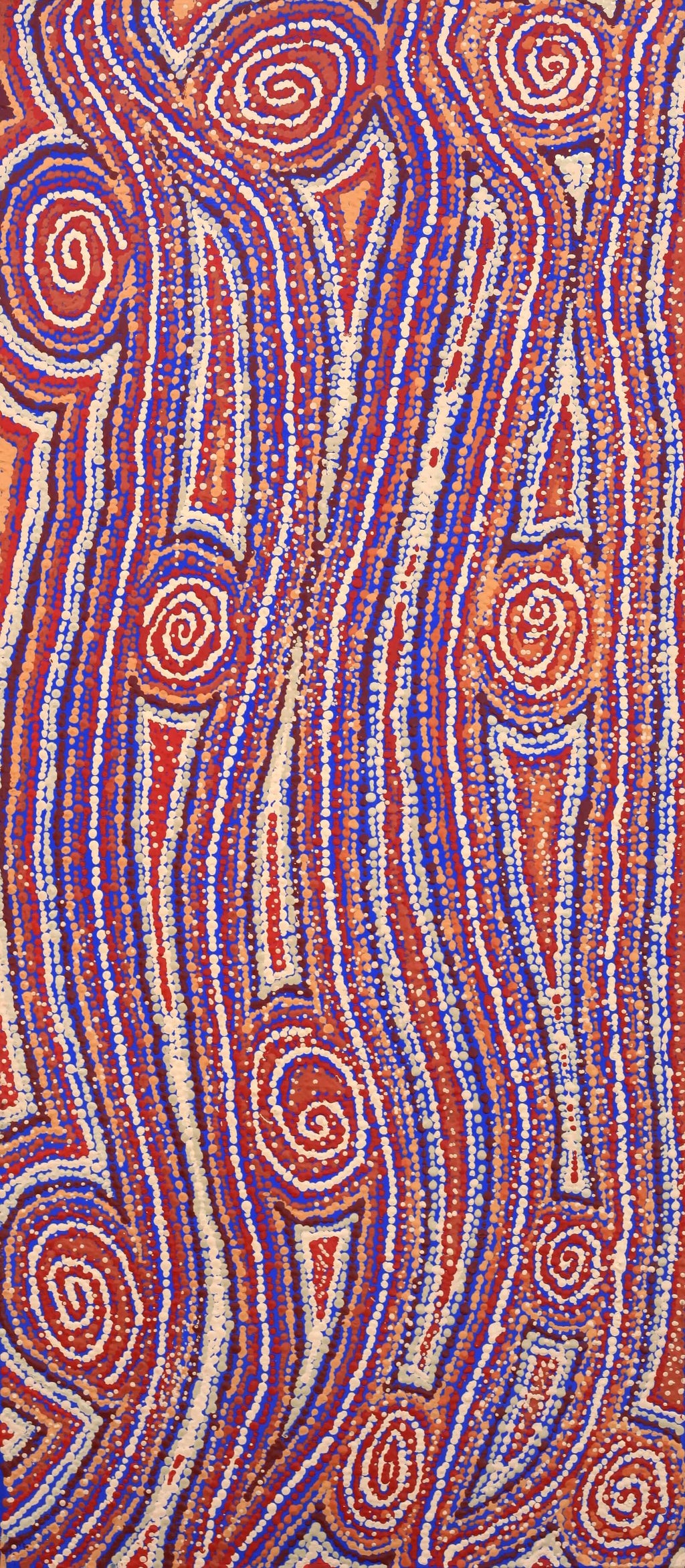 Aboriginal Artwork by Angelina Nampijinpa Tasman, Ngapa Jukurrpa (Water Dreaming) - Pirlinyarnu, 107x46cm