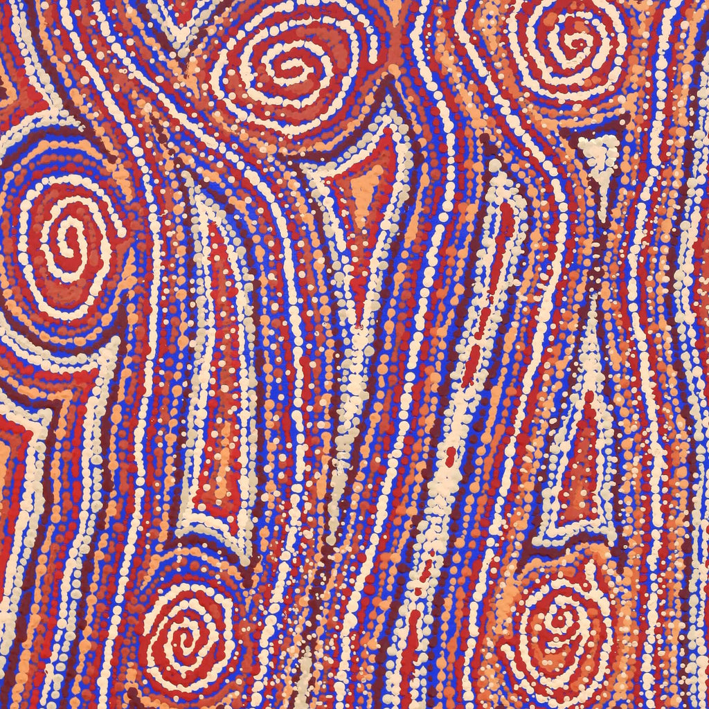 Aboriginal Artwork by Angelina Nampijinpa Tasman, Ngapa Jukurrpa (Water Dreaming) - Pirlinyarnu, 107x46cm
