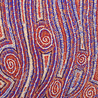 Aboriginal Artwork by Angelina Nampijinpa Tasman, Ngapa Jukurrpa (Water Dreaming) - Pirlinyarnu, 107x46cm