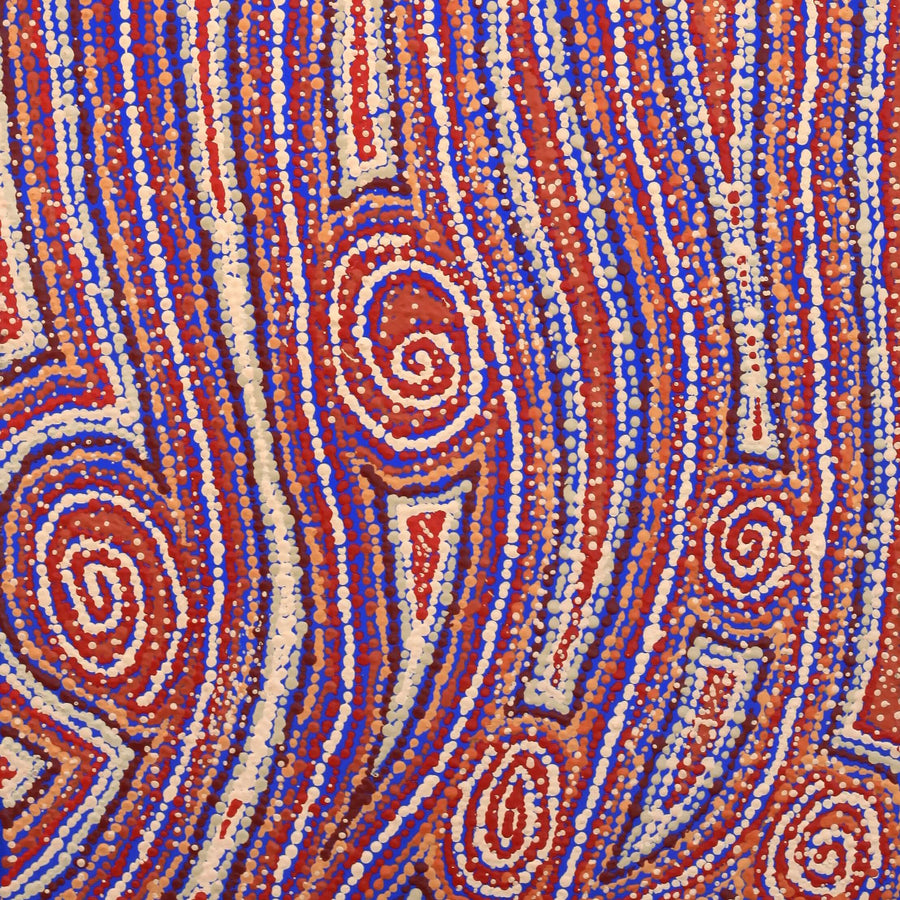 Aboriginal Artwork by Angelina Nampijinpa Tasman, Ngapa Jukurrpa (Water Dreaming) - Pirlinyarnu, 107x46cm