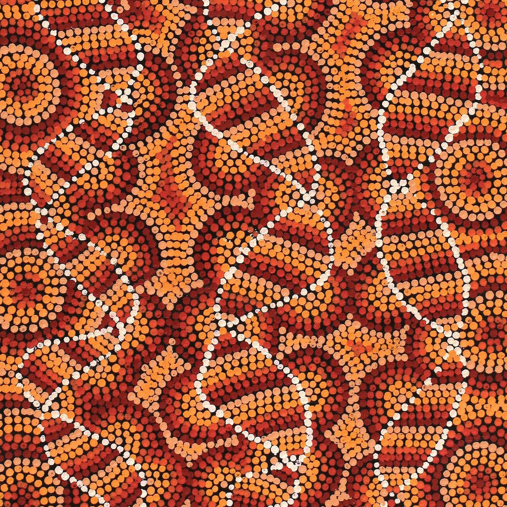 Aboriginal Artwork by Angela Nangala Robertson, Watiya-warnu Jukurrpa (Seed Dreaming) 61x30cm - ART ARK®