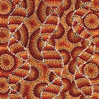 Aboriginal Artwork by Angela Nangala Robertson, Watiya-warnu Jukurrpa (Seed Dreaming) 61x30cm