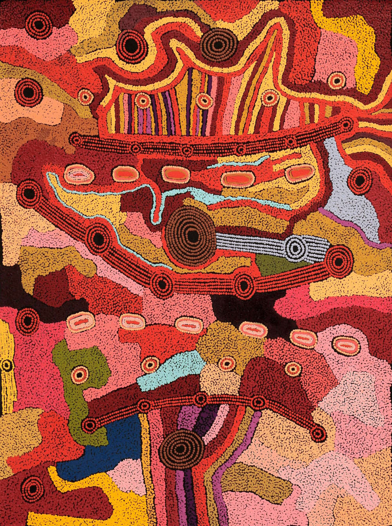 Aboriginal Artwork by Angela Watson, Malara, 122x91cm