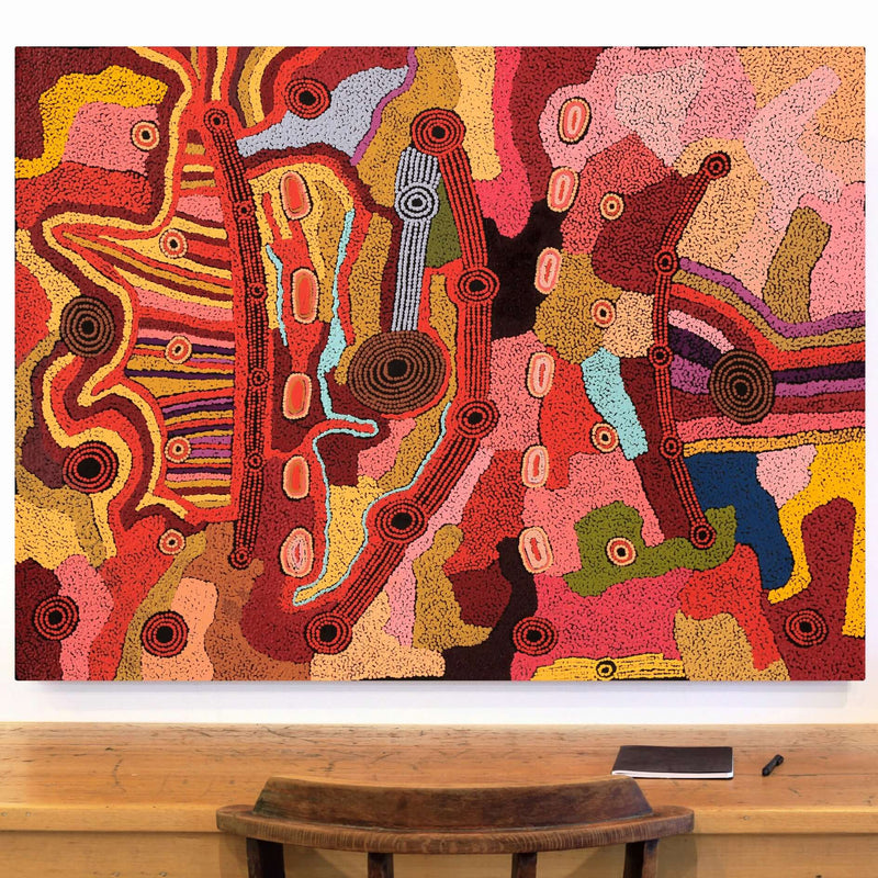 Aboriginal Artwork by Angela Watson, Malara, 122x91cm