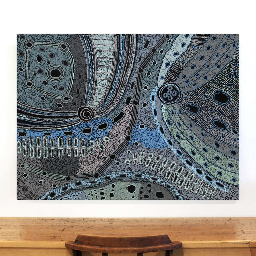 Aboriginal Artwork by Angela Watson, Minyma Kutjara, 122x91cm