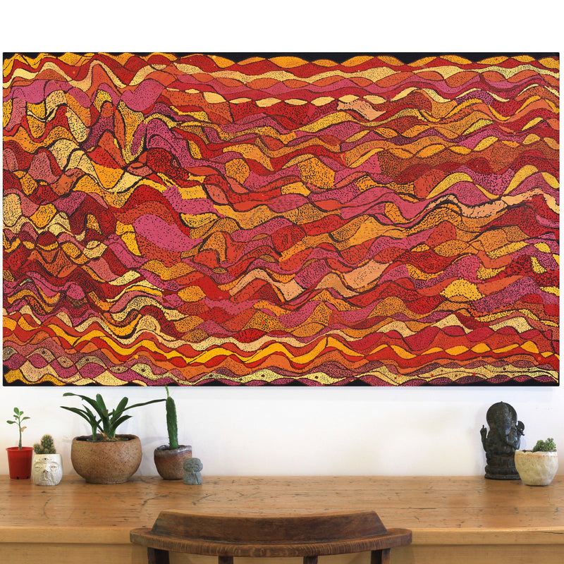 Aboriginal Artwork by Angela Watson, Walka Wiru Ngura Wiru, 126x76cm