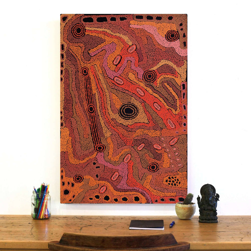 Aboriginal Artwork by Angela Watson, Malara, 91x61cm