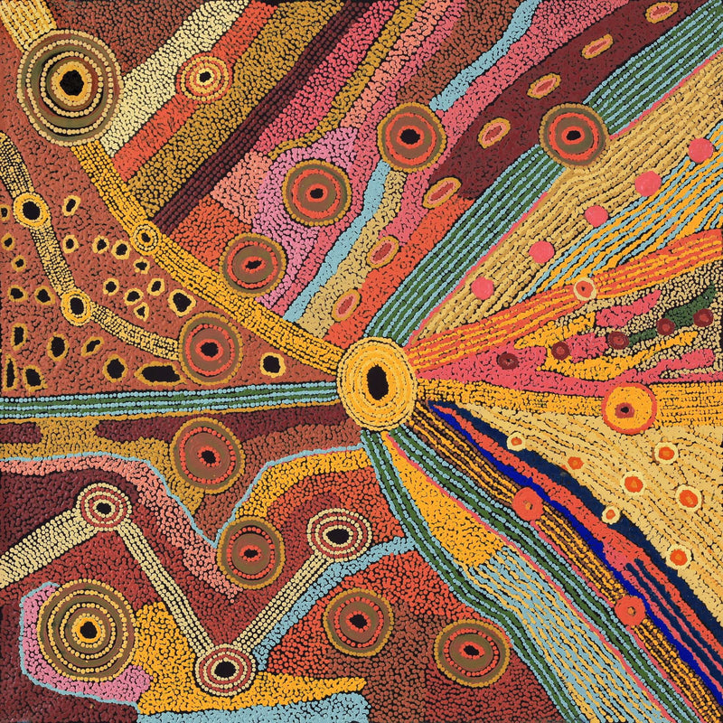 Aboriginal Artwork by Angela Watson, Malara, 91x91cm