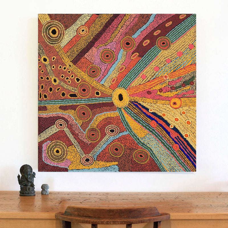 Aboriginal Artwork by Angela Watson, Malara, 91x91cm