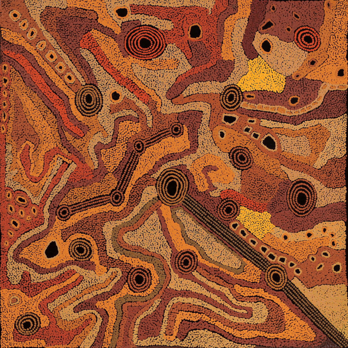 Aboriginal Art by Angela Watson, Malara, 91x91cm - ART ARK®