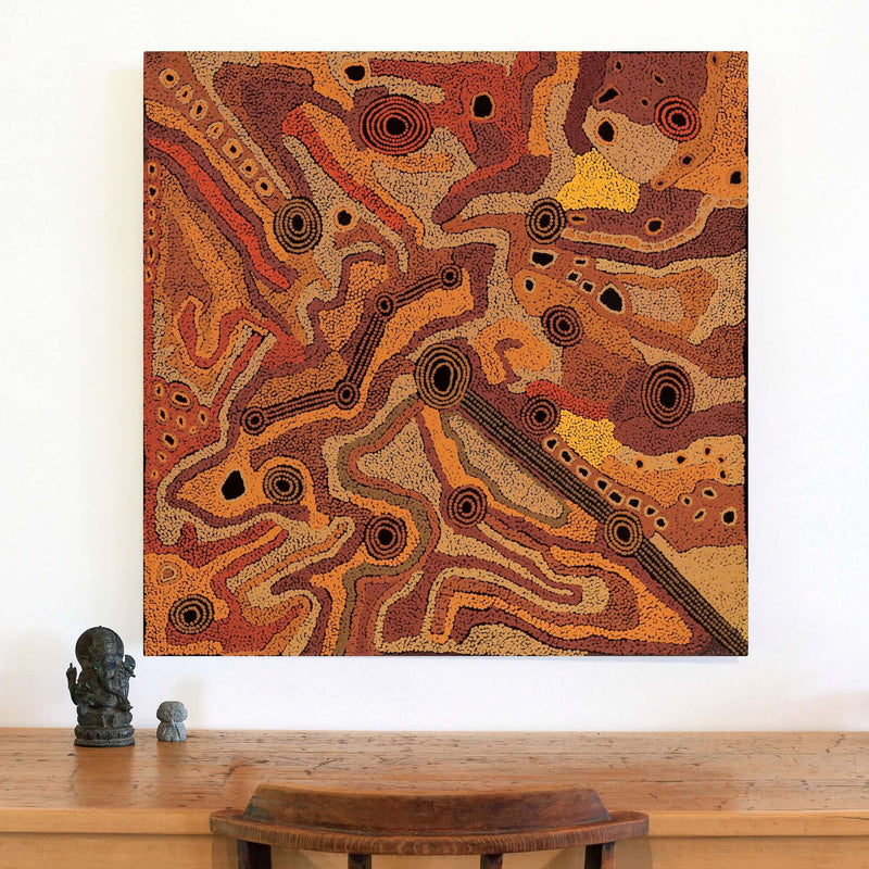 Aboriginal Artwork by Angela Watson, Malara, 91x91cm
