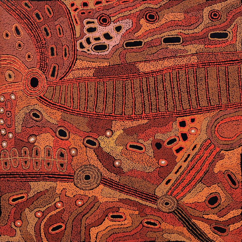 Aboriginal Artwork by Angela Watson, Malara, 91x91cm