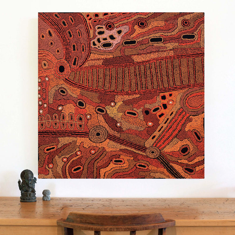 Aboriginal Artwork by Angela Watson, Malara, 91x91cm