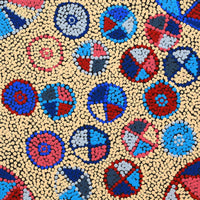 Aboriginal Artwork by Angela Nangala Robertson, Watiya-warnu Jukurrpa (Seed Dreaming), 30x30cm