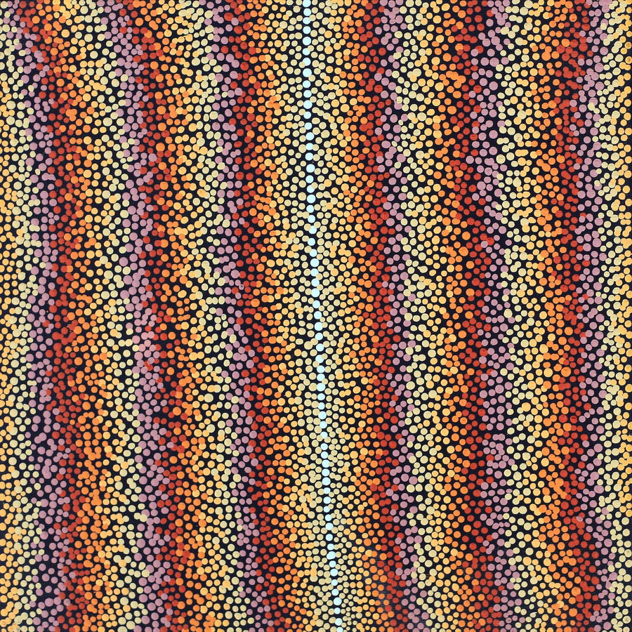 Aboriginal Artwork by Angela Nangala Robertson, Watiya-warnu Jukurrpa (Seed Dreaming), 30x30cm