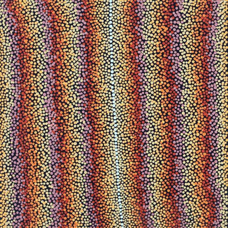 Aboriginal Artwork by Angela Nangala Robertson, Watiya-warnu Jukurrpa (Seed Dreaming), 30x30cm