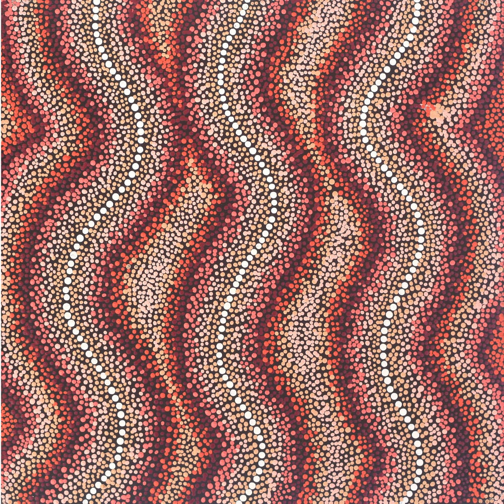 Aboriginal Artwork by Angela Nangala Robertson, Watiya-warnu Jukurrpa (Seed Dreaming), 30x30cm
