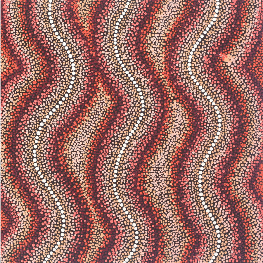 Aboriginal Artwork by Angela Nangala Robertson, Watiya-warnu Jukurrpa (Seed Dreaming), 30x30cm