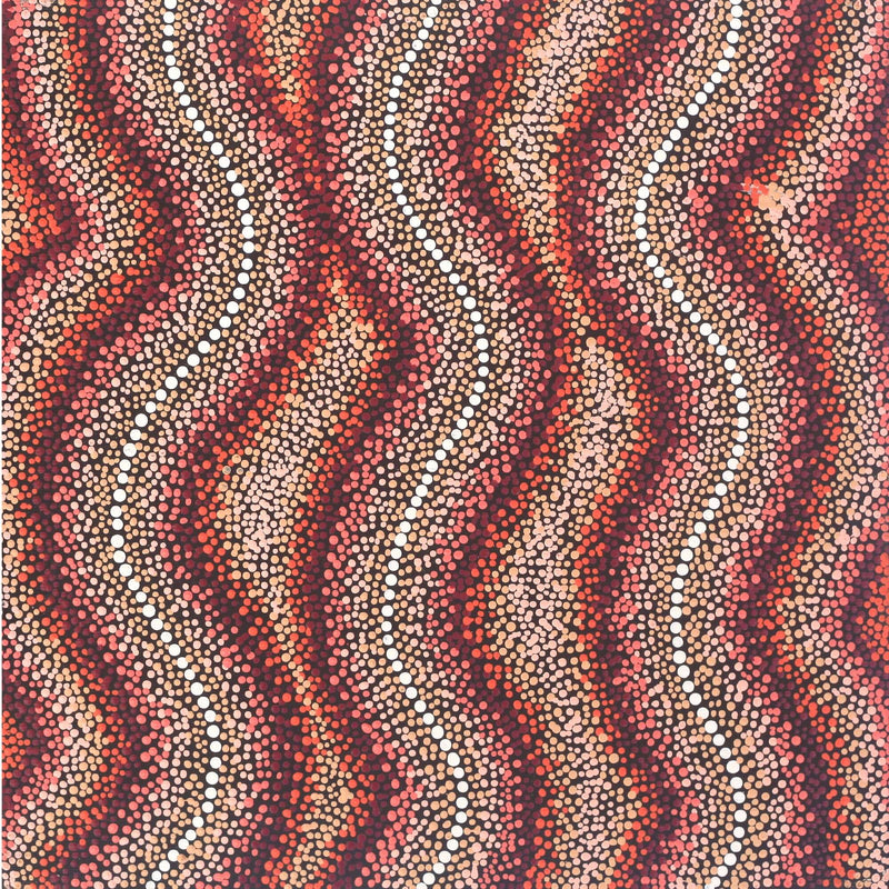Aboriginal Artwork by Angela Nangala Robertson, Watiya-warnu Jukurrpa (Seed Dreaming), 30x30cm