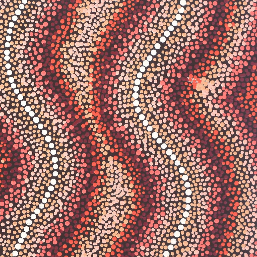Aboriginal Artwork by Angela Nangala Robertson, Watiya-warnu Jukurrpa (Seed Dreaming), 30x30cm
