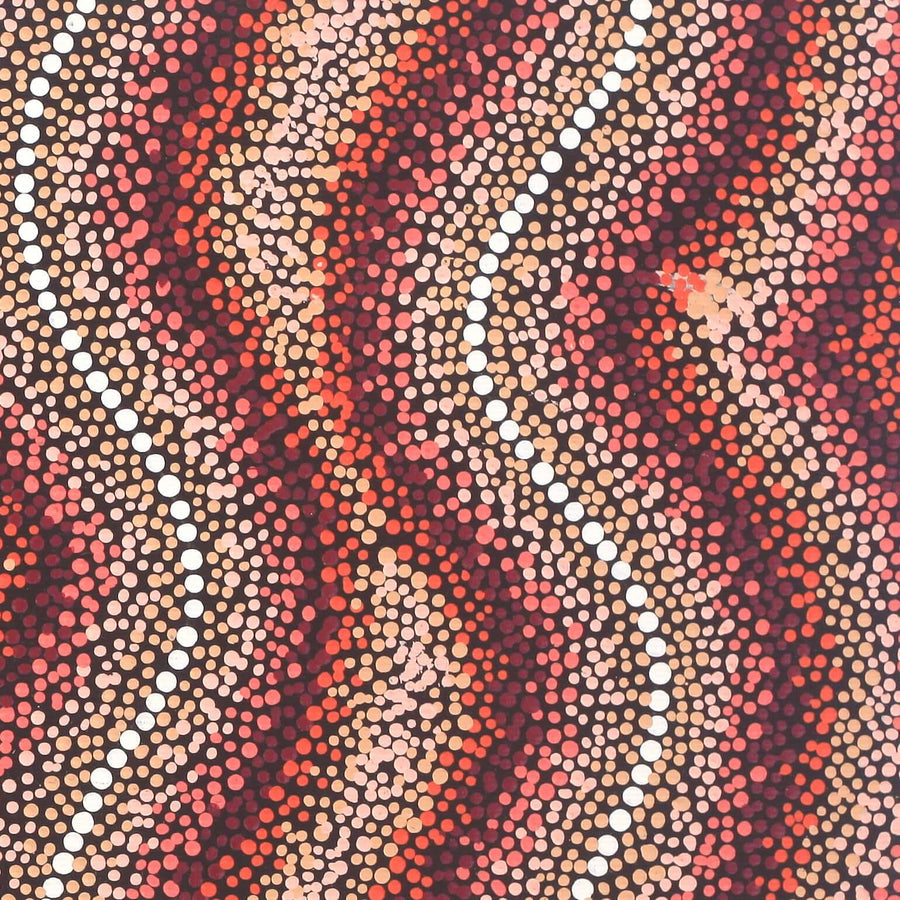 Aboriginal Artwork by Angela Nangala Robertson, Watiya-warnu Jukurrpa (Seed Dreaming), 30x30cm