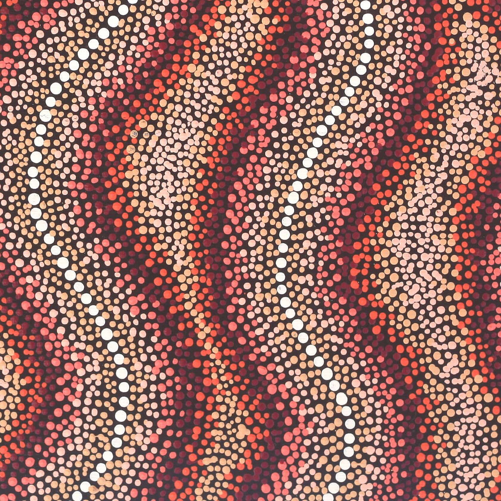 Aboriginal Artwork by Angela Nangala Robertson, Watiya-warnu Jukurrpa (Seed Dreaming), 30x30cm