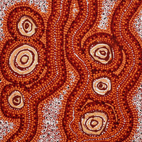 Aboriginal Artwork by Angelina Nampijinpa Tasman, Ngapa Jukurrpa (Water Dreaming) - Pirlinyarnu, 30x30cm