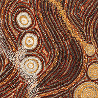 Aboriginal Artwork by Angelina Nampijinpa Tasman, Ngapa Jukurrpa (Water Dreaming) - Pirlinyarnu, 91x61cm