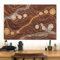 Aboriginal Artwork by Angelina Nampijinpa Tasman, Ngapa Jukurrpa (Water Dreaming) - Pirlinyarnu, 91x61cm