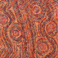 Aboriginal Artwork by Angelina Nampijinpa Tasman, Ngapa Jukurrpa (Water Dreaming) - Pirlinyarnu, 107x46cm