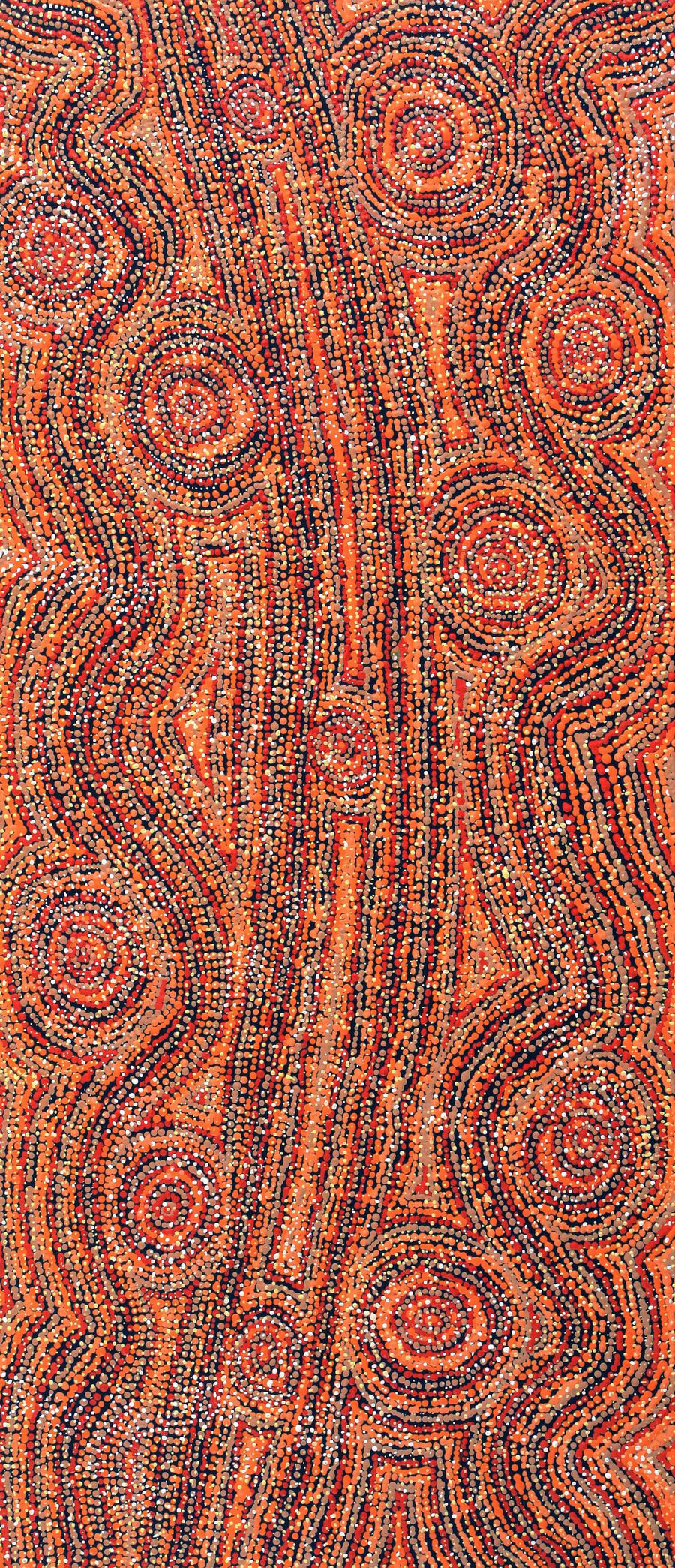 Aboriginal Artwork by Angelina Nampijinpa Tasman, Ngapa Jukurrpa (Water Dreaming) - Pirlinyarnu, 107x46cm