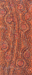 Aboriginal Art by Angelina Nampijinpa Tasman, Ngapa Jukurrpa (Water Dreaming) - Pirlinyarnu, 107x46cm - ART ARK®