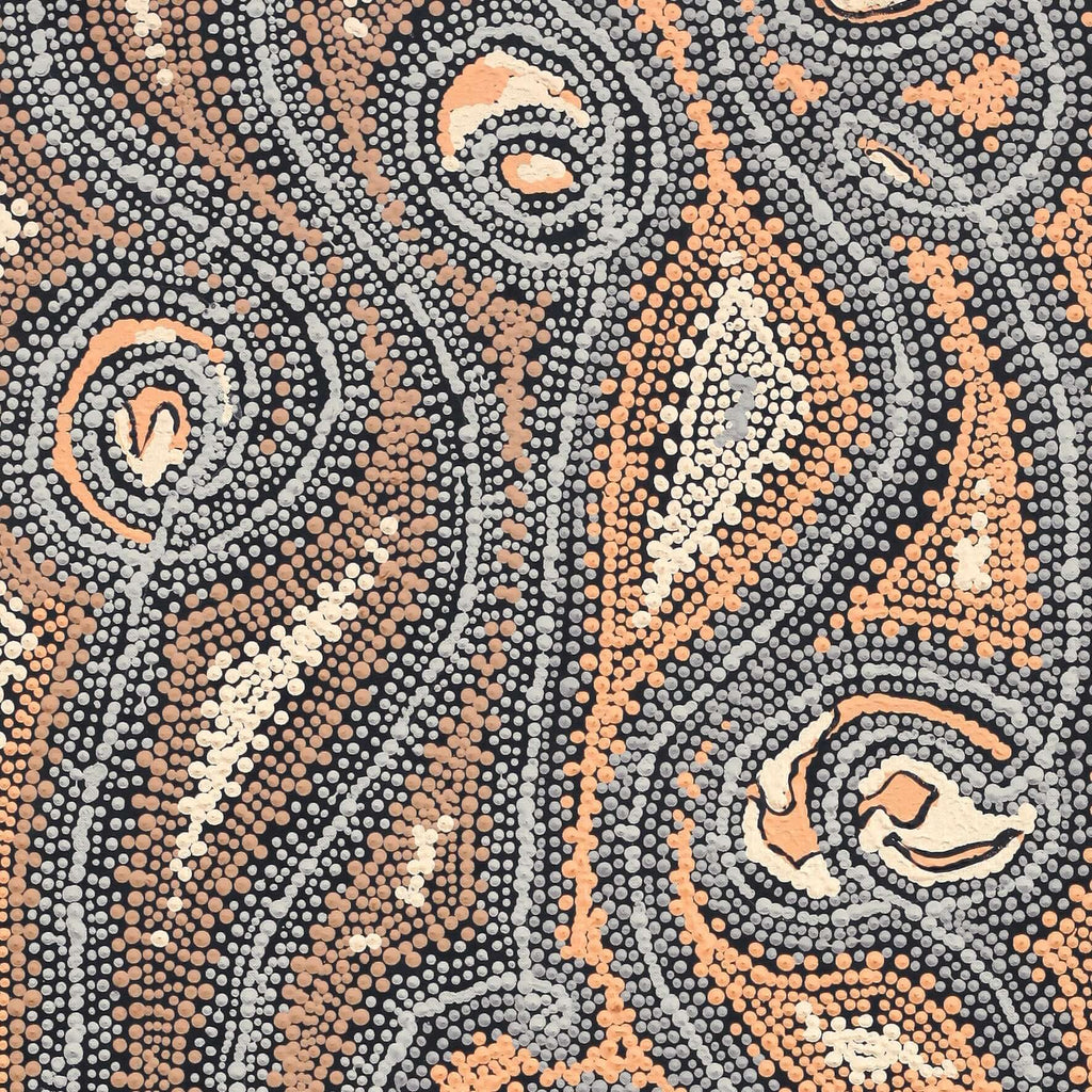 Aboriginal Artwork by Angelina Nampijinpa Tasman, Ngapa Jukurrpa (Water Dreaming) - Pirlinyarnu, 107x46cm