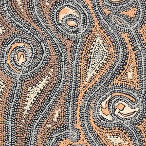 Aboriginal Artwork by Angelina Nampijinpa Tasman, Ngapa Jukurrpa (Water Dreaming) - Pirlinyarnu, 107x46cm - ART ARK®