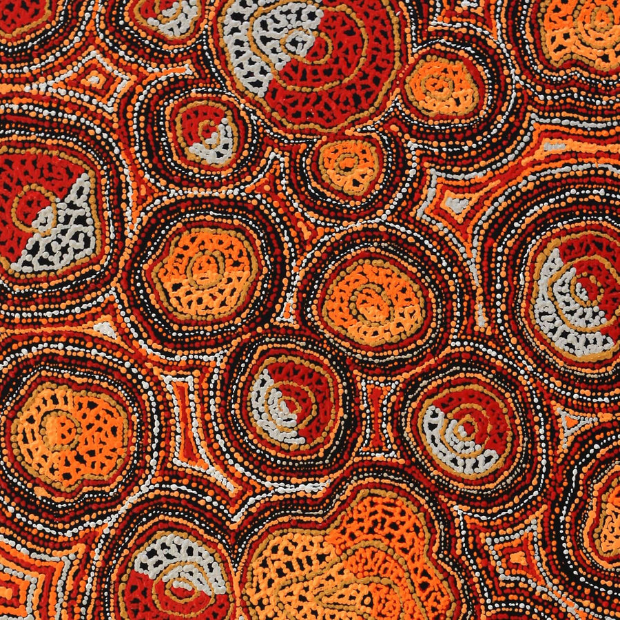 Aboriginal Artwork by Angelina Nampijinpa Tasman, Ngapa Jukurrpa (Water Dreaming) - Pirlinyarnu, 107x61cm