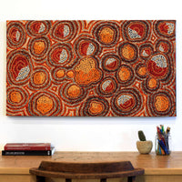Aboriginal Artwork by Angelina Nampijinpa Tasman, Ngapa Jukurrpa (Water Dreaming) - Pirlinyarnu, 107x61cm