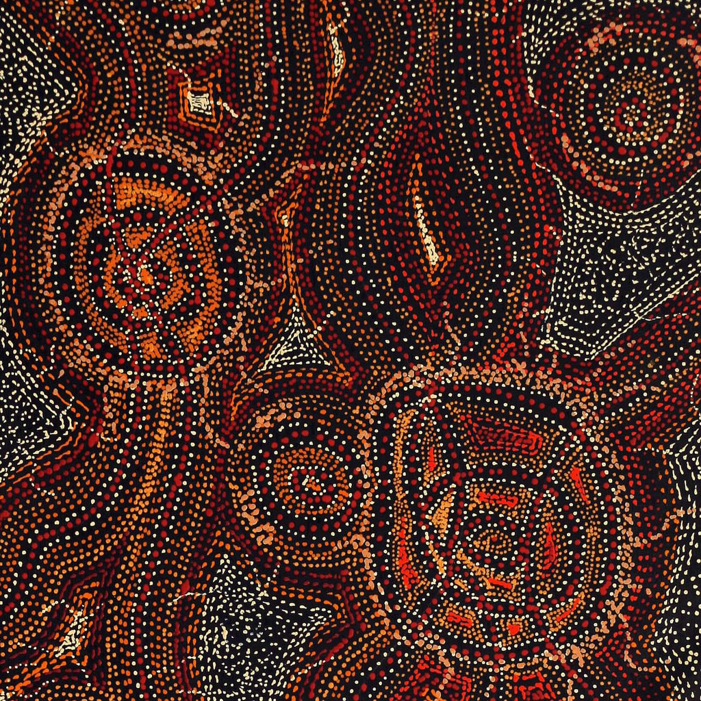 Aboriginal Artwork by Angelina Nampijinpa Tasman, Ngapa Jukurrpa (Water Dreaming) - Pirlinyarnu, 122x46cm