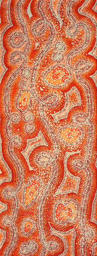 Aboriginal Artwork by Angelina Nampijinpa Tasman, Ngapa Jukurrpa (Water Dreaming) - Pirlinyarnu, 122x46cm